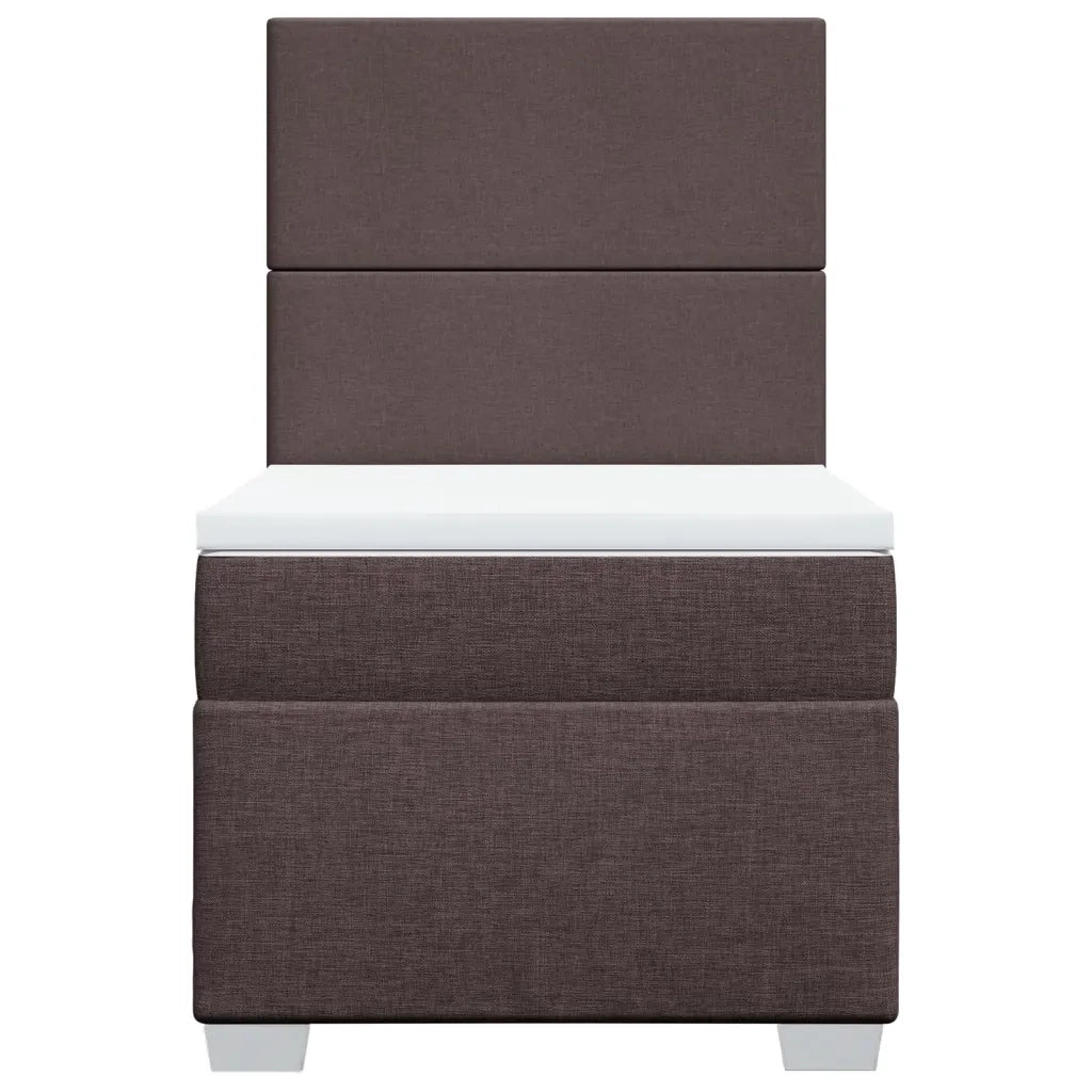 Giroletto a Molle con Materasso Marrone Scuro 90x190cm Tessuto