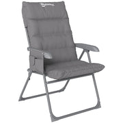 SEDIA DA CAMPEGGIO PIEGHEVOLE E REGOLABILE SU 5 LIVELLI CON TASCHE LATERALI 66X58X105 CM GRIGIO CHIARO