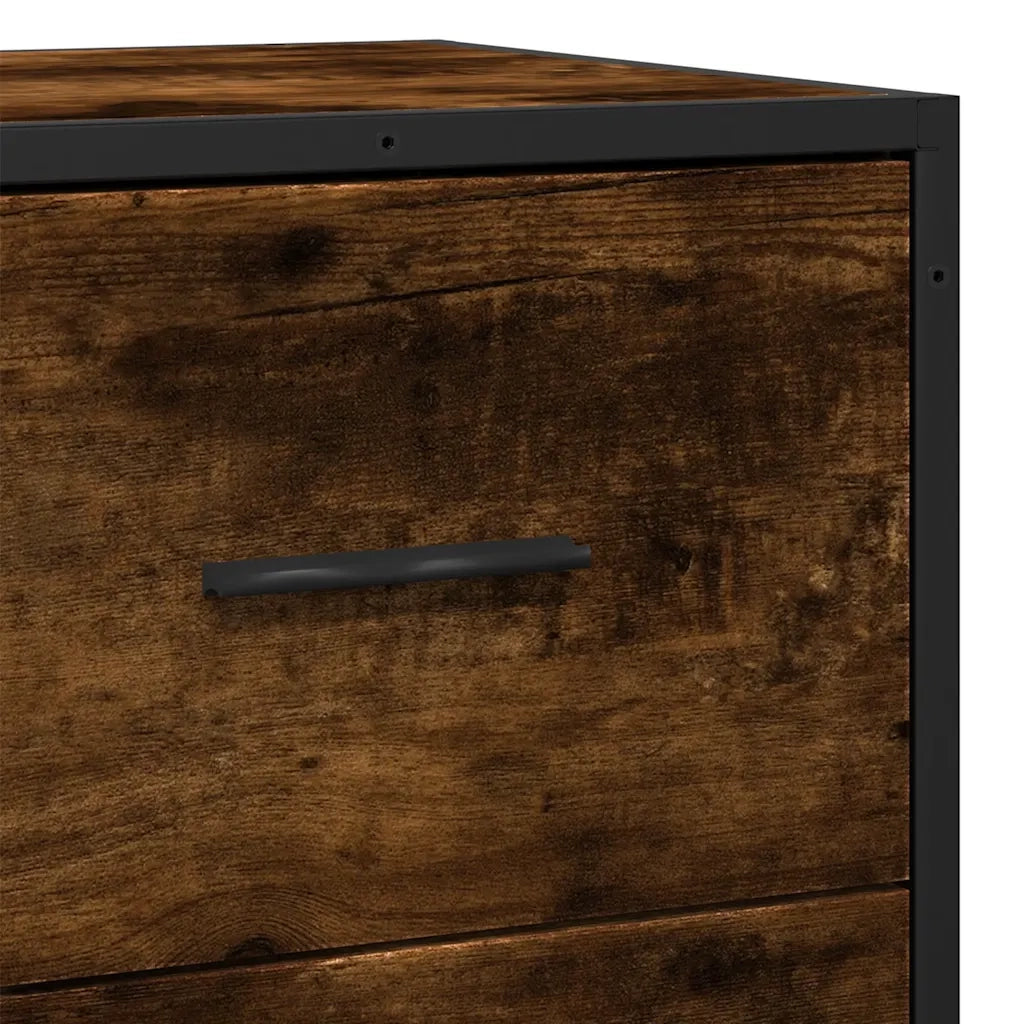 Credenza Rovere Fumo 68x35x76 cm in Legno Multistrato 848986