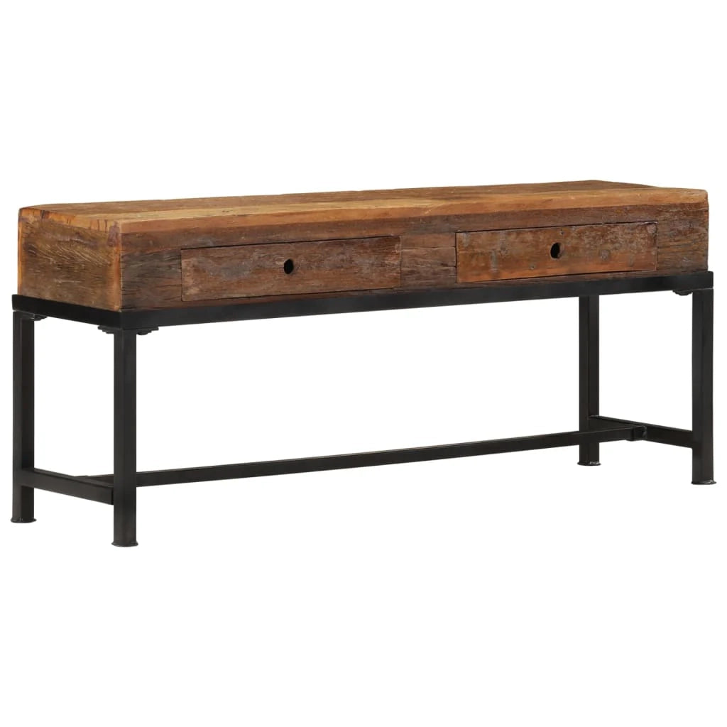 Mobile TV multimediale mensola per TV credenza per TV sala da pranzo soggiorno camera da letto 110 x 30 x 46 cm legno massello di recupero marrone 02_0025746