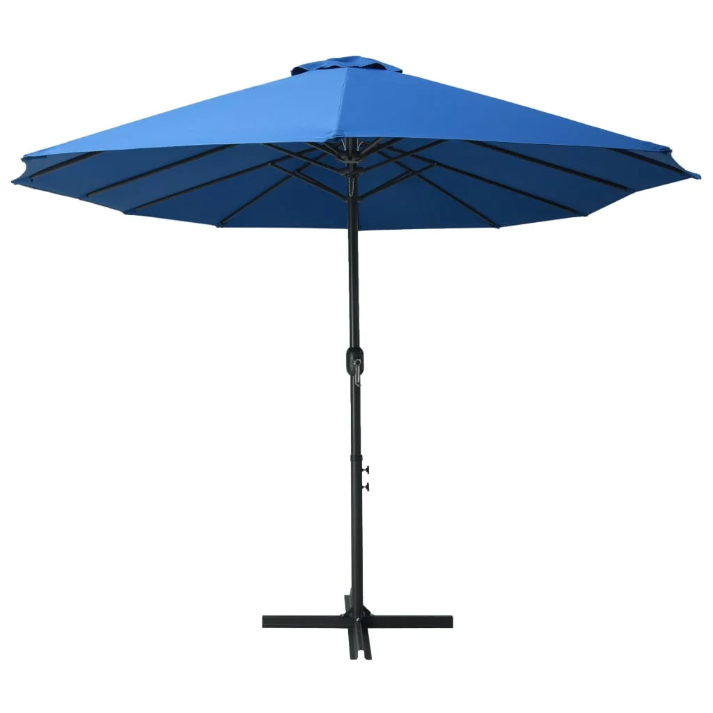 Ombrellone da esterno e palo in alluminio 460 x 270 cm blu 02_0008295