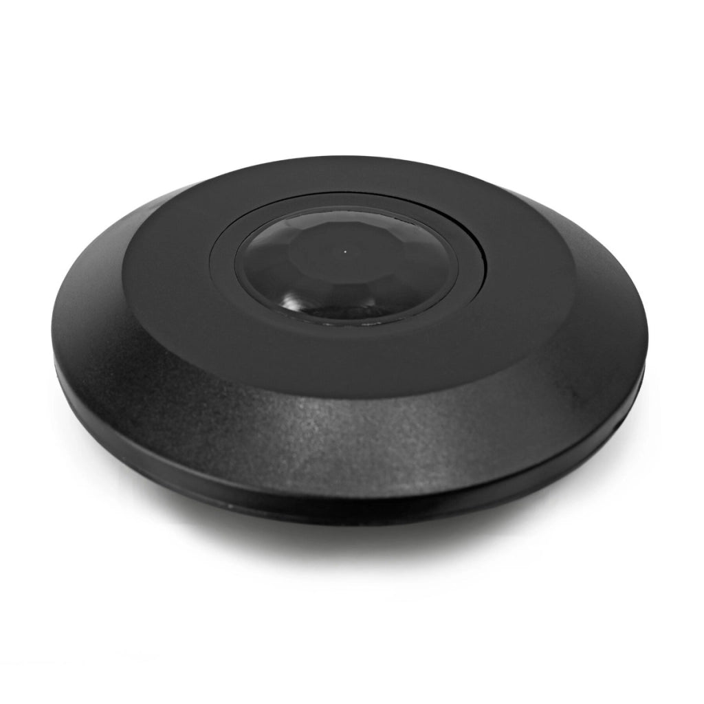 Sensore movimento crepuscolare PIR nero tondo Videx