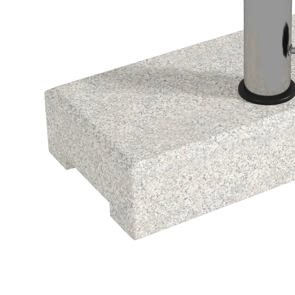 Base per Ombrellone da Giardino 25kg 45x22.5x40 cm in Granito e Acciaio Inox Grigia