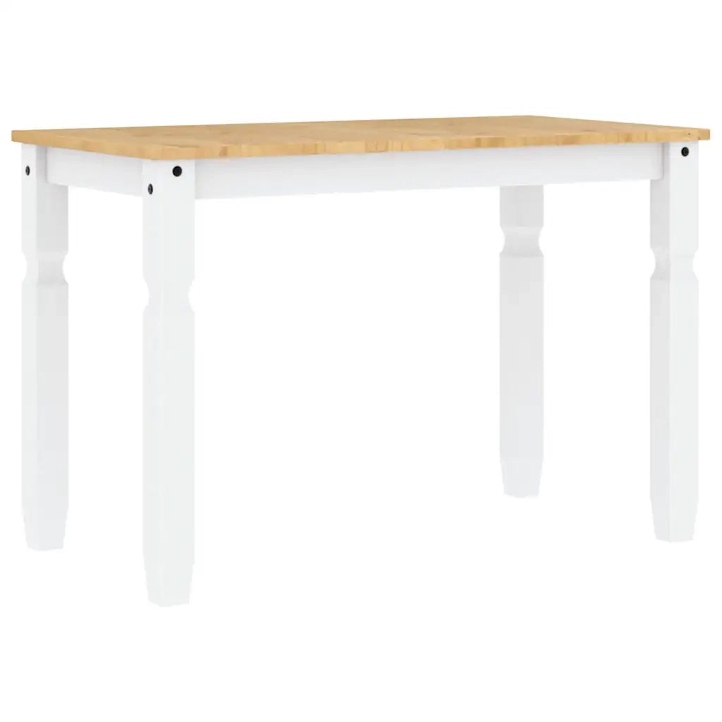 Set da Pranzo 5 pz Panama Bianco in Legno Massello di Pino
