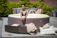 Vasca Idromassaggio da Esterno Gonfiabile Riscaldata 4-6 Posti Ø208x65 cm Ease.Zone Marrone