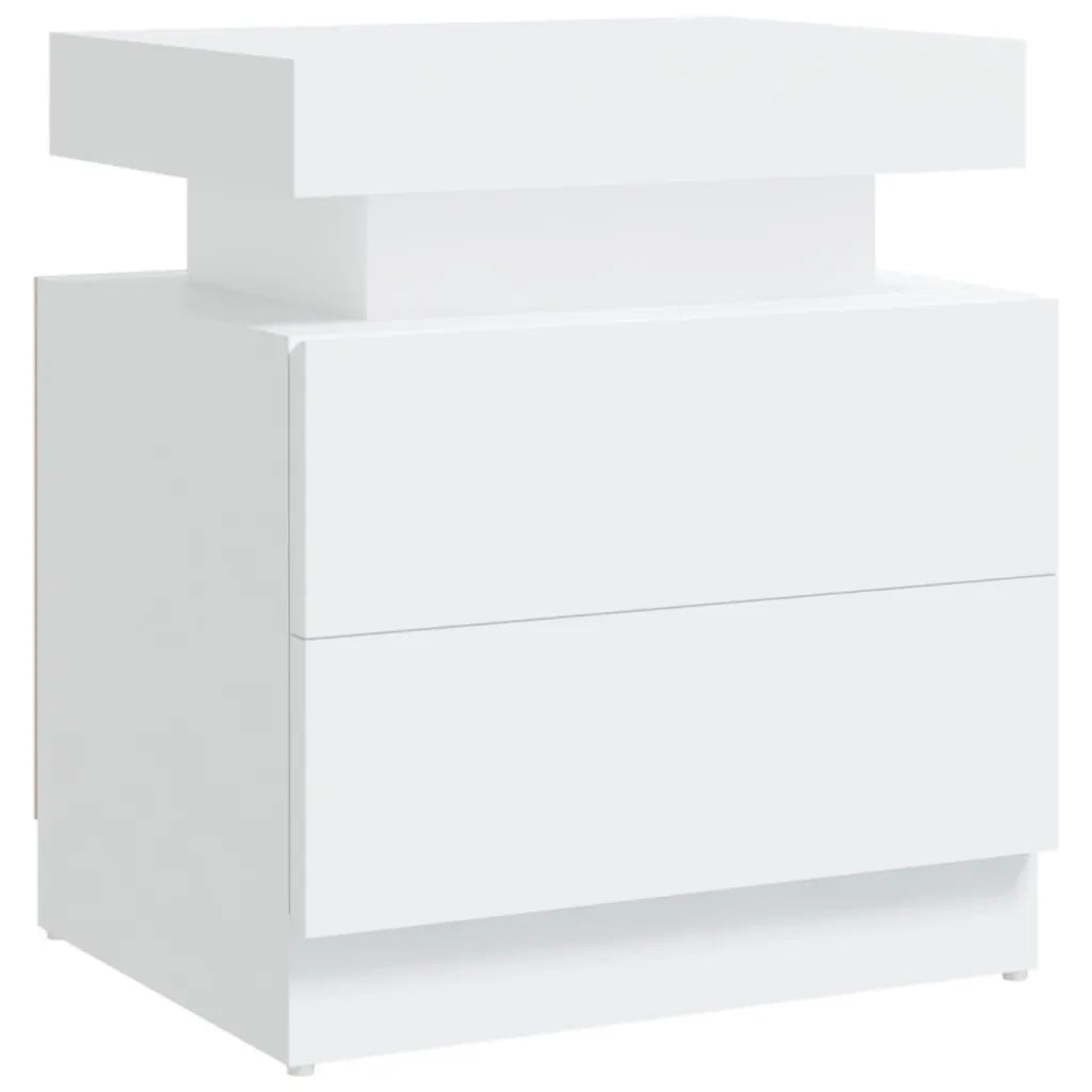 Comodino | Armadio da Notte | Mobiletto da notte Bianco 45x35x52 cm in Legno Multistrato