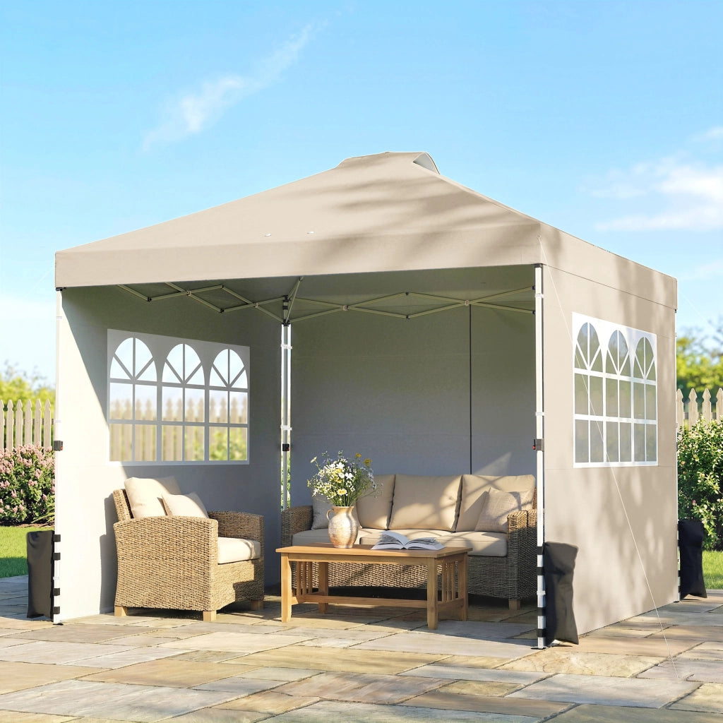 Tenda da Giardino Pieghevole 3x3m ¨C zephmum ¨C Grigio