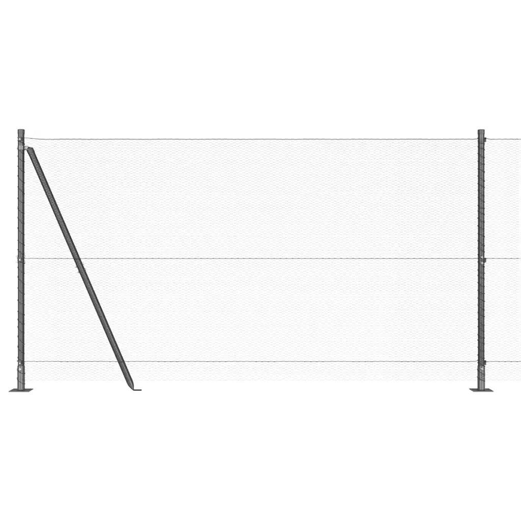 Palo della recinzione Grigio 25 x 1,2 m (rete da 13 mm) Acciaio