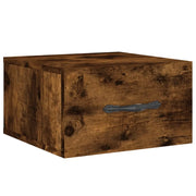 Comodino | Armadio da Notte | Mobiletto da notte a Muro Rovere Fumo 35x35x20 cm