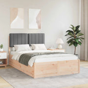 Letto con Testiera Rivestita Grigio scuro 120 x 200 cm