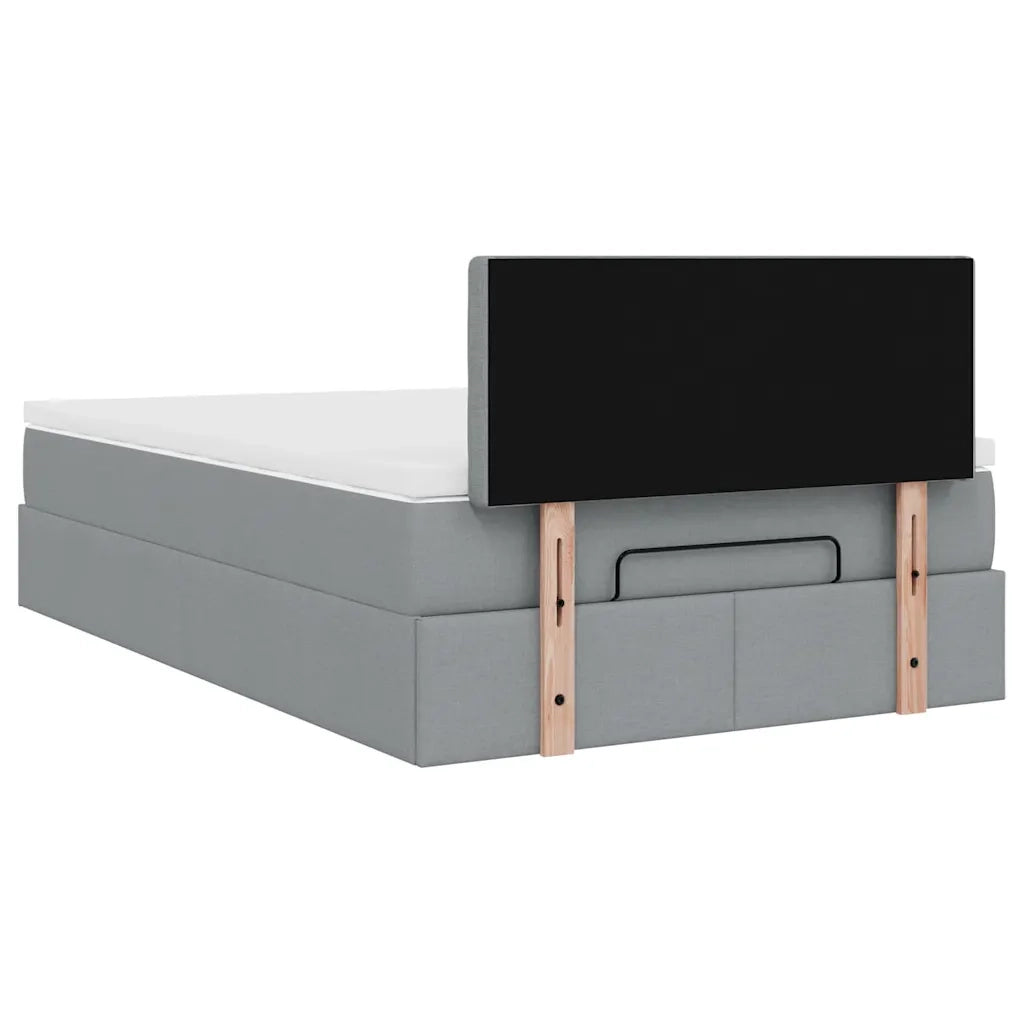 Pouf Letto con Materasso Grigio Chiaro 120x200 cm in Tessuto 3312464