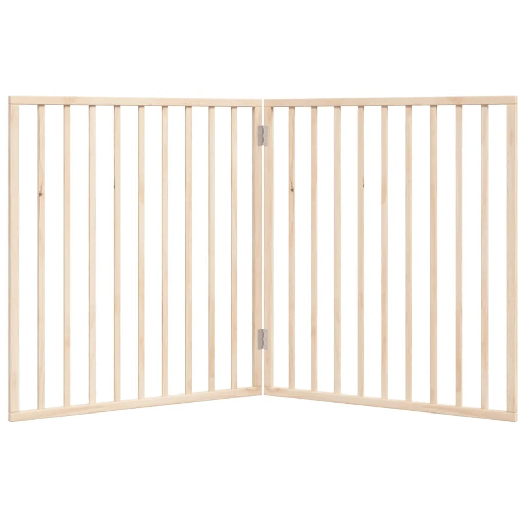 Cancelletto di sicurezza pieghevole per cani a 2 pannelli 160 cm legno di pioppo marrone 02_0023032