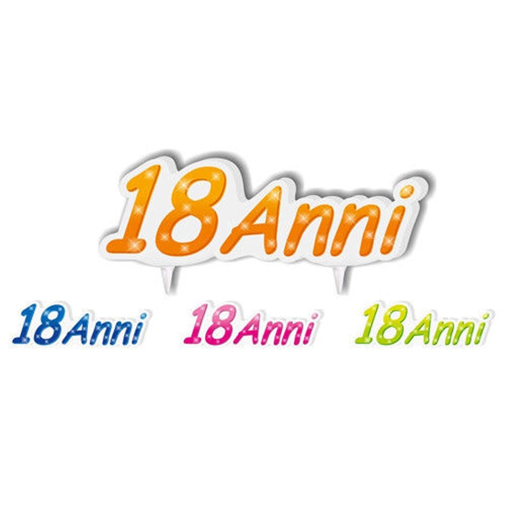 Trade Shop - Candela Candelina Torta 18 Anni Scritta Sagomata Festa Party Maggiorenne -