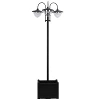 Lampione Luce Solare per Esterno (60x55x189 cm) Accensione/Spegnimento Automatici, con 3 Lampade a Led