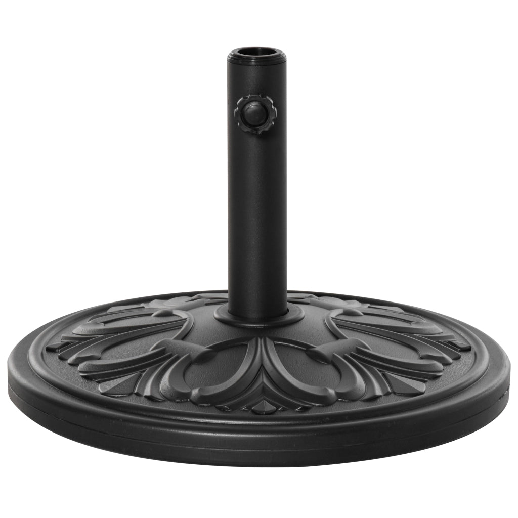 Base per Ombrellone Rotonda ?48x34 cm in Plastica da 13kg per Pali da ?35/38/48 mm, Nero