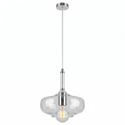 Sospensione Imbuto 1 Luce Trasparente E Cromo Luceart Design