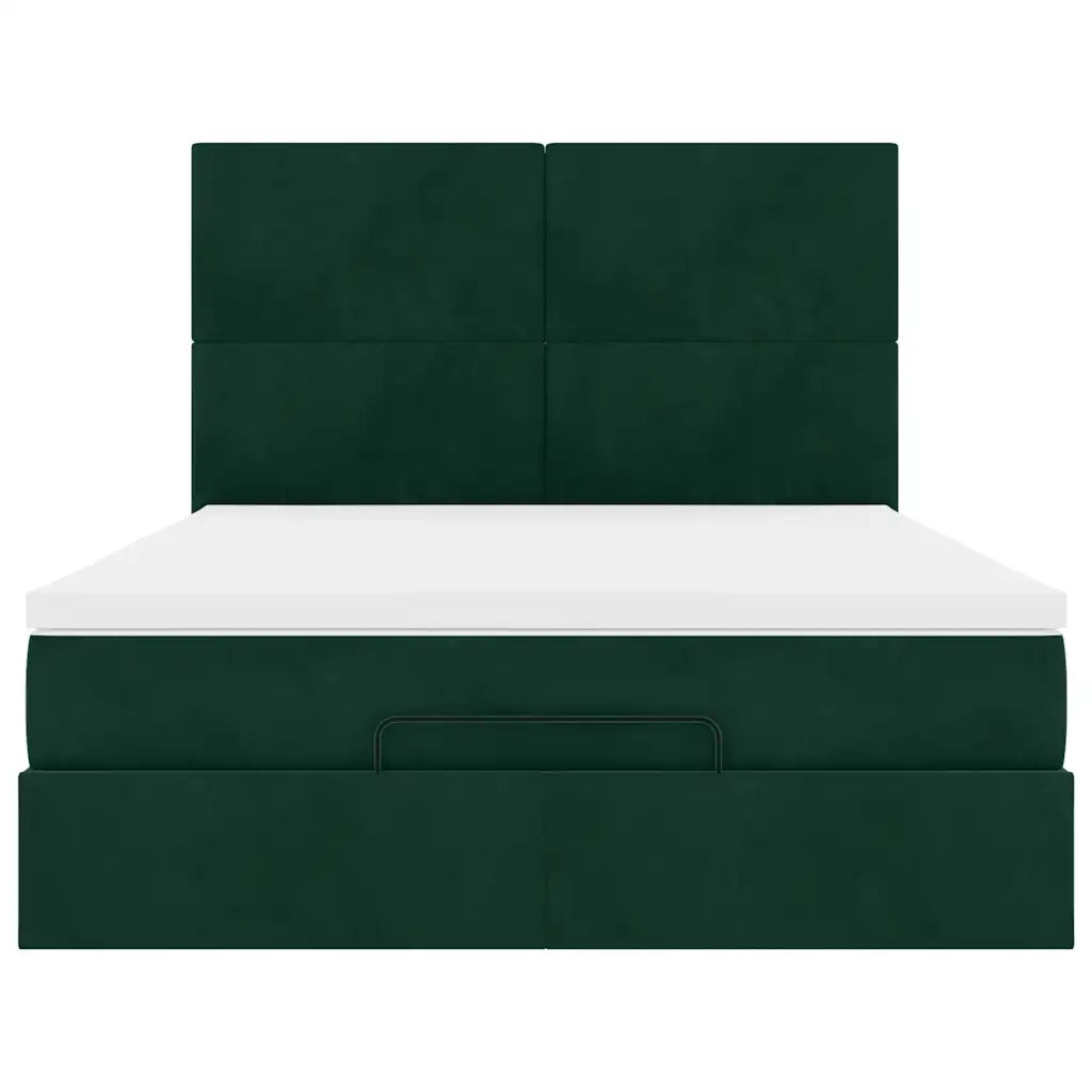 Struttura Letto Pouf con Materassi 140x200 cm in Velluto 3314255