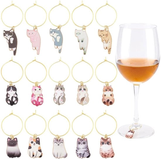 Etichette per bicchieri di vino 15 stili - segnali per bicchieri di vino - etichette per animali - anelli per bicchiere - accessori per festa - decorazioni per matrimoni - segnali per bicchieri di vino