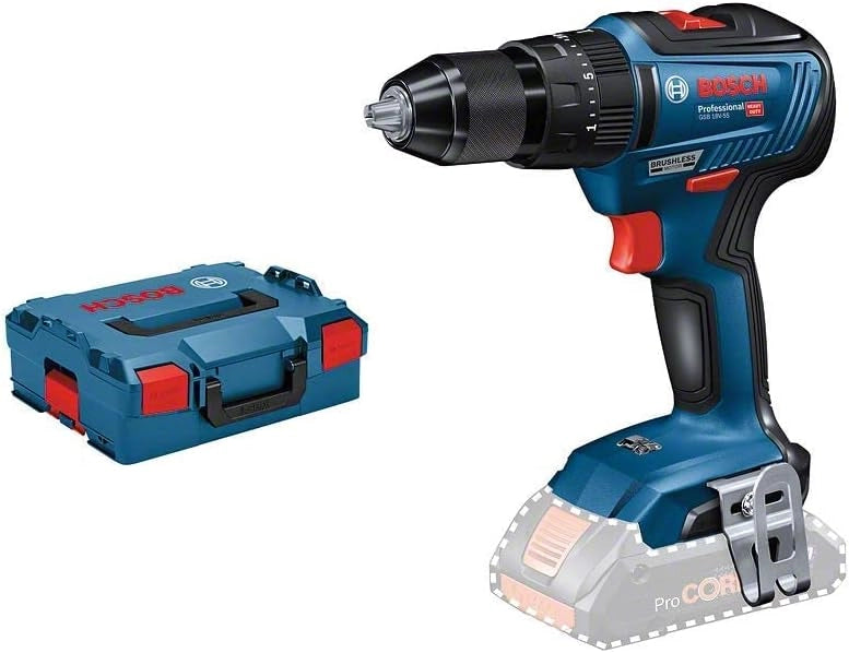 Bosch Professional 06019H5301 Trapano a Percussione Gsb 18 V 55, 2X2.0Ah Batterie e Caricatore, Diametro Foro in Muratura: 10 mm, in L-Boxx, Blu