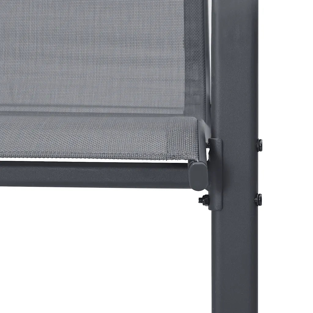 Sedie da Giardino Impilabili 4 pz | Sedie da Esterno in Tessuto Textilene Grigio