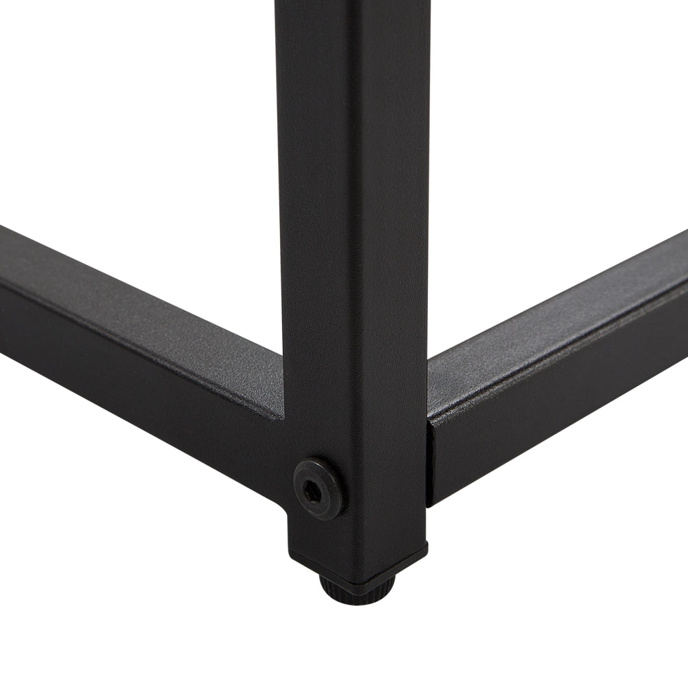 Consolle Piano In Vetro Temperato Nero Base In Metallo Glam Moderno Soggiorno Camera Da Letto Corridoio