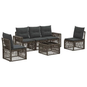 Set Divano da Giardino 6 pcs Grigio e Grigio Scuro polyrattan