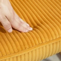 Sedia a Dondolo Vintage, Basculanti Curvati, Imbottitura Spessa, Faggio e Acciaio, Giallo