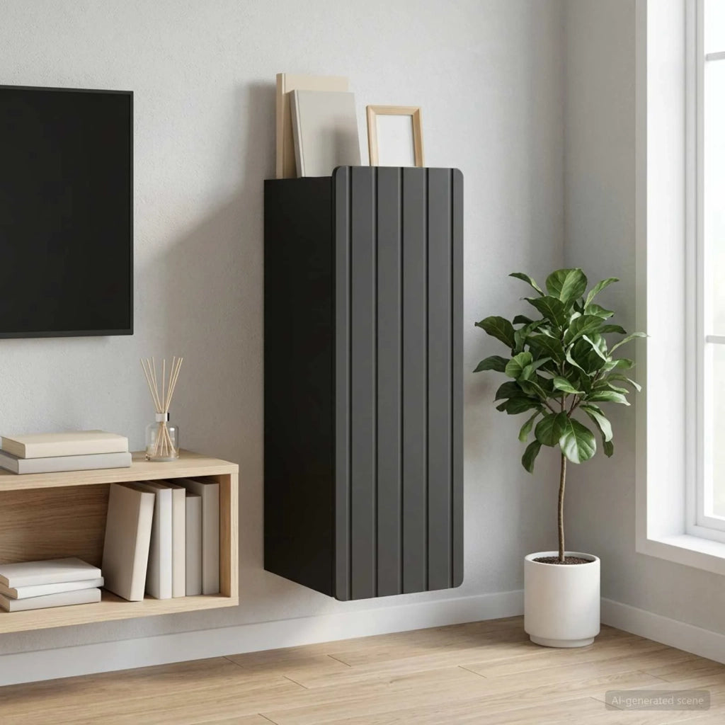 Mobiletto a muro Nero 33 x 34,5 x 94 cm Legno ingegnerizzato 898246