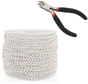 Catena di scambio in acciaio inossidabile 10m - Catena per gioielli - Catena per lavori di artigianato - Lunghezza regolabile - Lega d'argento - Catena per gioielli