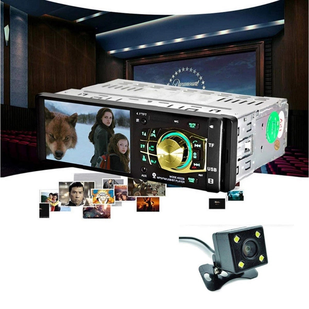 Trade Shop - Autoradio Auto Mp5 Player Telecamera Bluetooth Radio Audio Video Tf Usb 4032b -