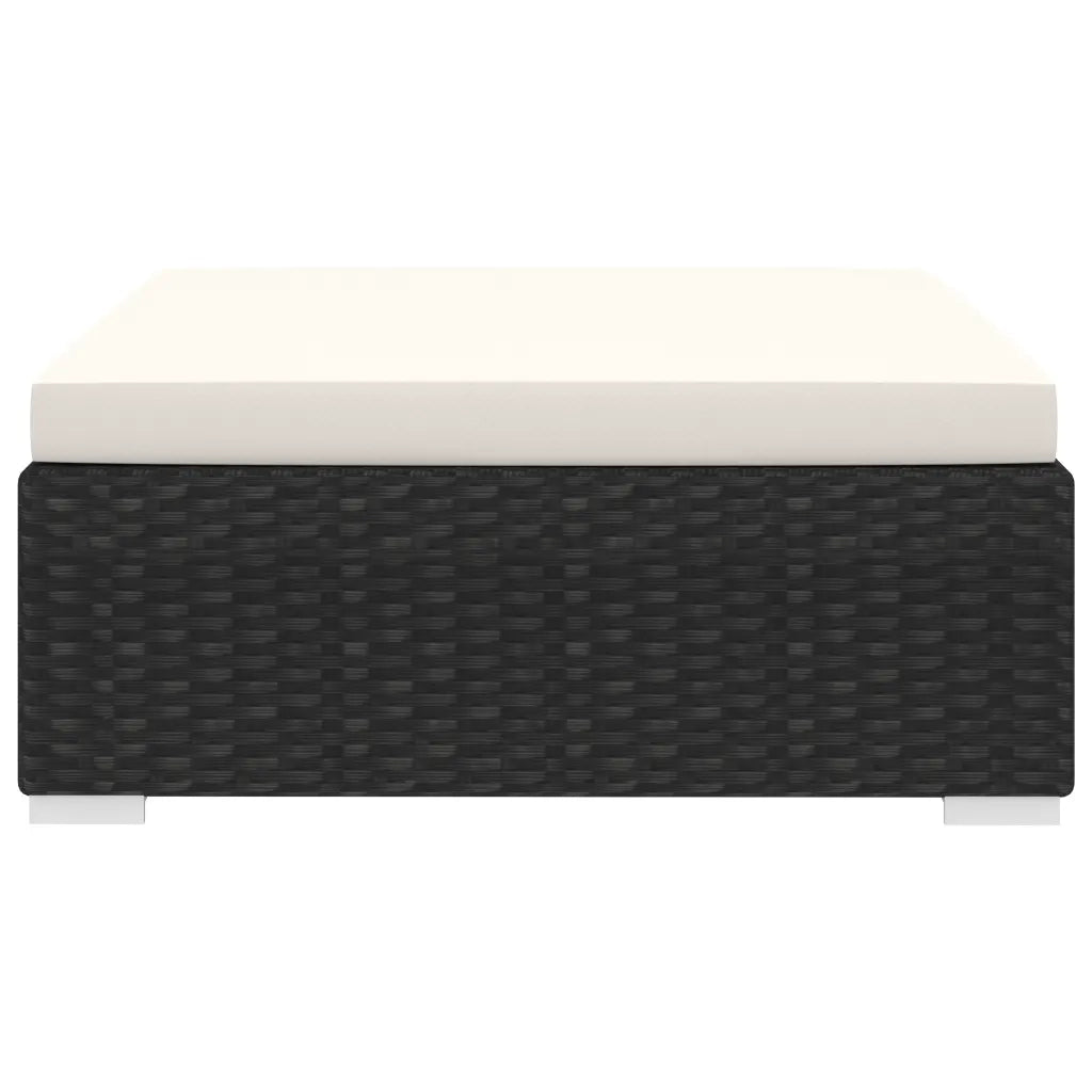 Poggiapiedi Modulare 1 pz con Cuscino in Polyrattan Nero cod mxl 59023
