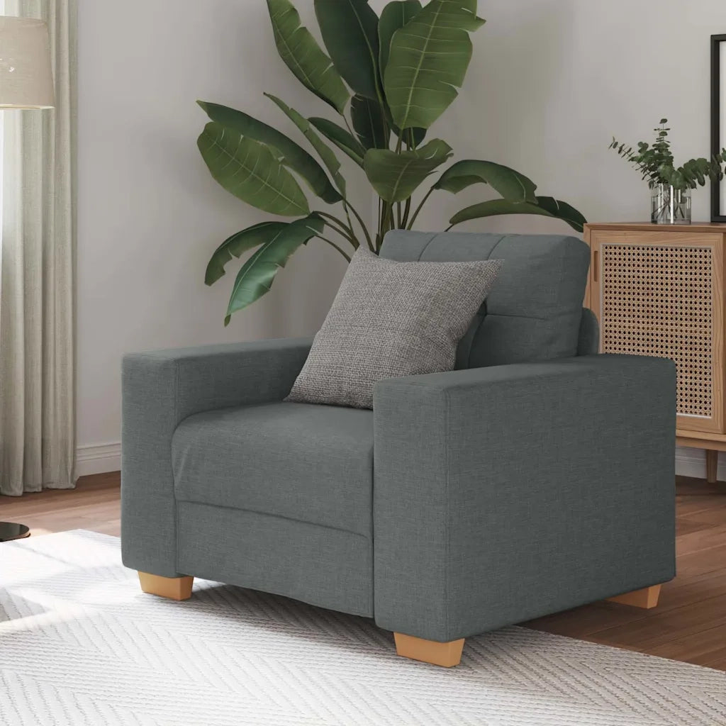Poltrona | Sedia Relax Grigio Scuro 100x78x80 cm in Tessuto
