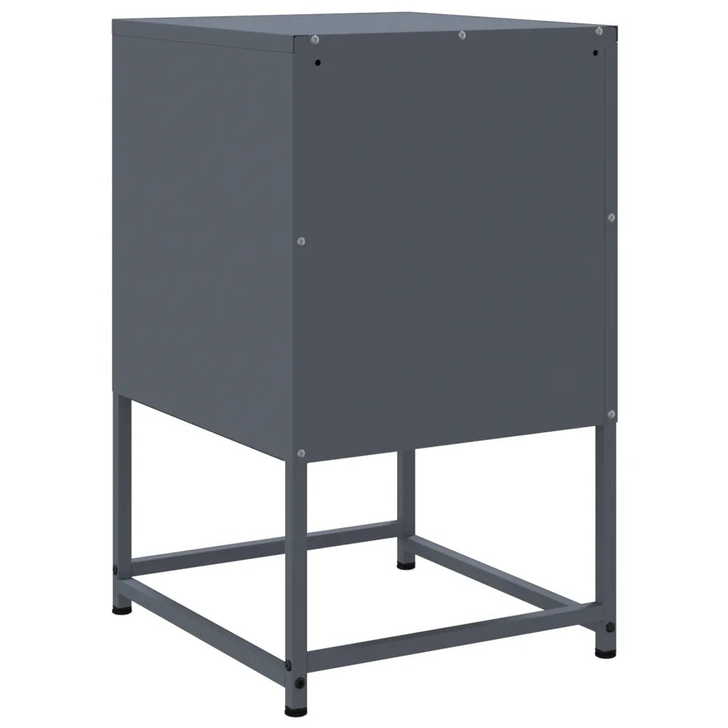 Comodini 2 pz-Set di 2 Tavolino da notte Antracite 36x39x60,5 cm in Acciaio 195839