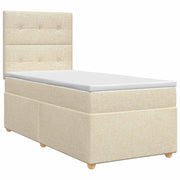 Letto box spring con materasso Crema 100 x 200 cm Tessuto 3453821
