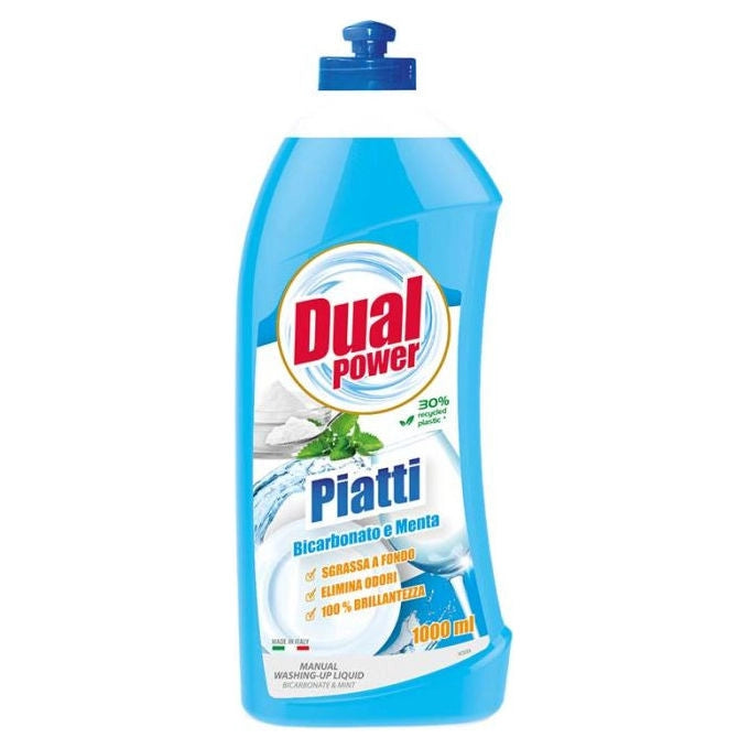 Dual Power, Detersivo Piatti Bicarbonato e Menta, 1 Litro