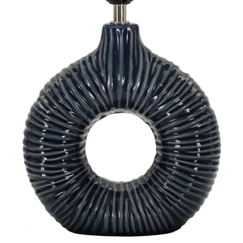 Lampadelle A Da Tavolo Seta Blu cm 28,5x15x43
