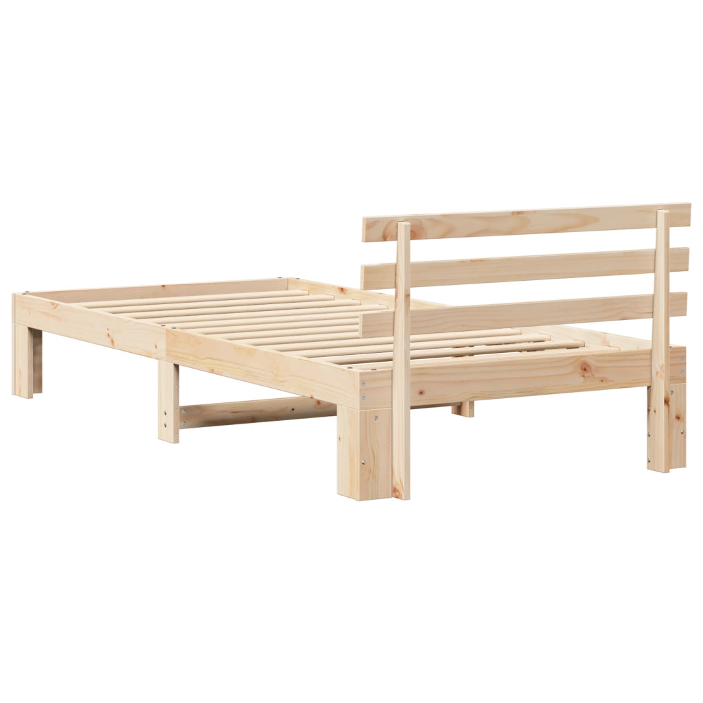 Struttura Letto Naturale in Legno di Pino Naturale Legno massello