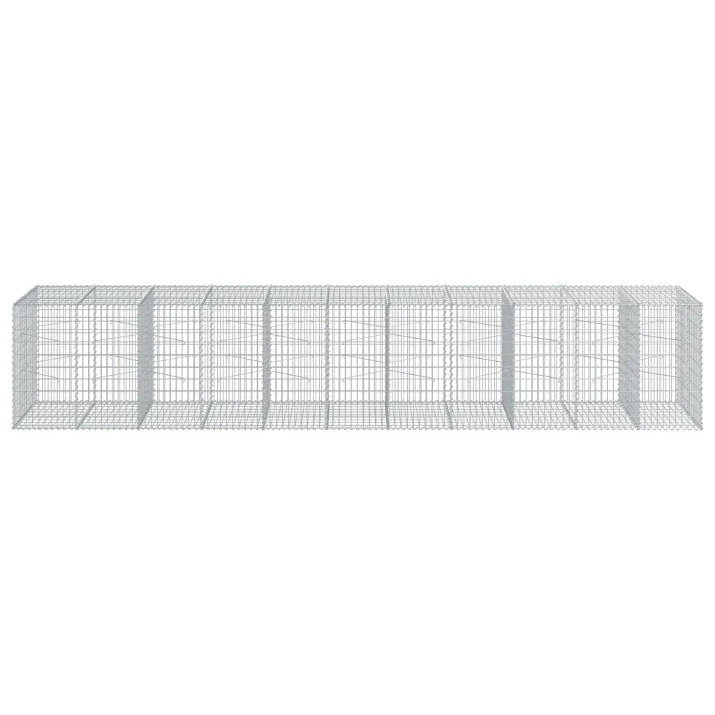 Cesto Gabbione con Copertura 550x100x100 cm in Ferro Zincato 3295199