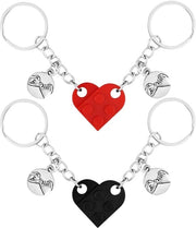 Due Hanger da Chiave con Blocchi da Costruzione - 2 Pezzi - Forma a Cuore - Materiale in Plastica Durissima - Adatto per Feste di Compleanno - San Valentino - Hanger da Chiave
