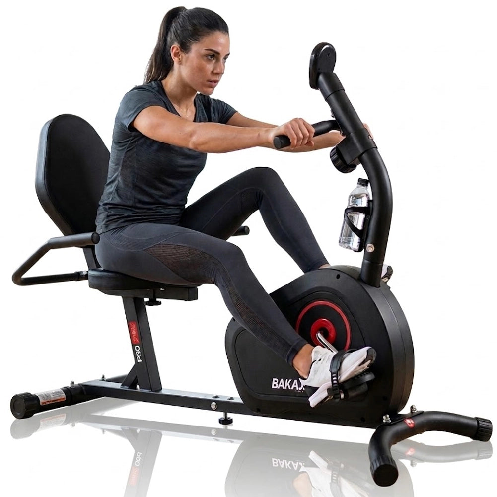 Cyclette da Seduta con 8 Livelli Potenza 132-148x62,5x96 cm Bici Home Fitness Ergonomica Nero