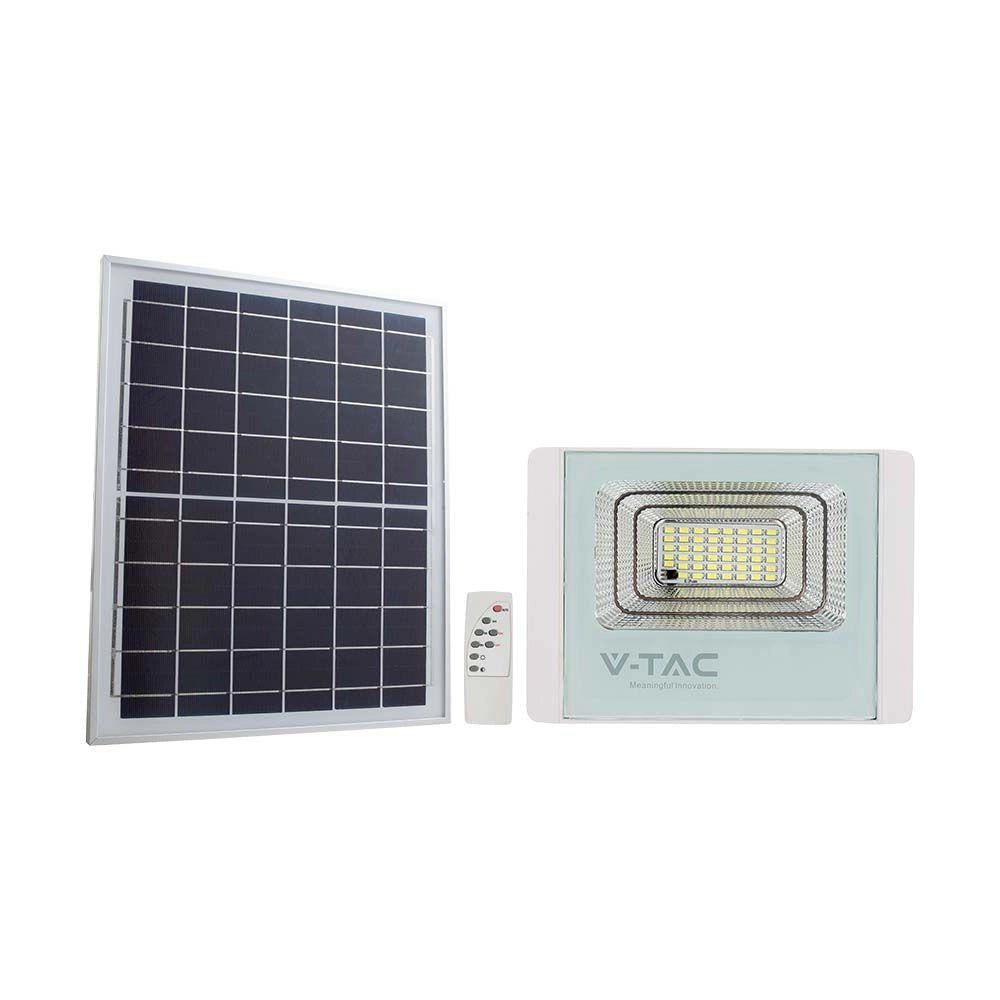 Faro LED solare V-TAC 20W bianco IP65 telecomando timer