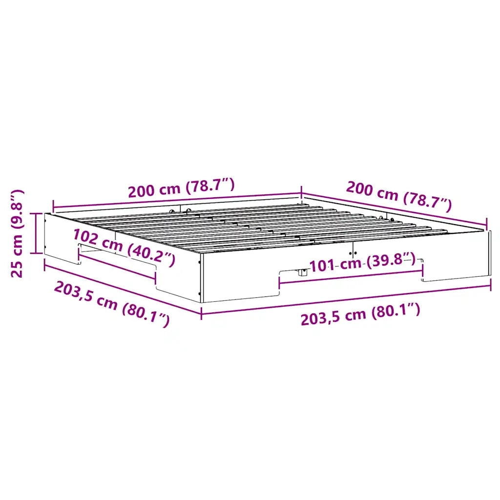 Struttura del letto Marrone 200 x 200 cm 873018