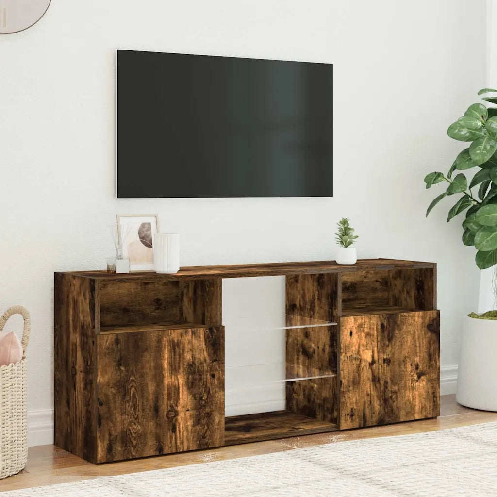 Mobile Porta TV con Luci LED Rovere Fumo 120x30x50 cm cod mxl 16431