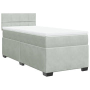 Letto singolo | Letto per adulti | Giroletto a Molle con Materasso Grigio Chiaro 90x200 cm Velluto