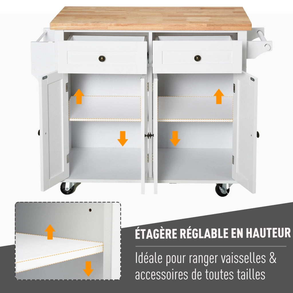 Tavolo da cucina con cassetti e ante ¨C zephmum ¨C bianco MDF h¨¦v¨¦a