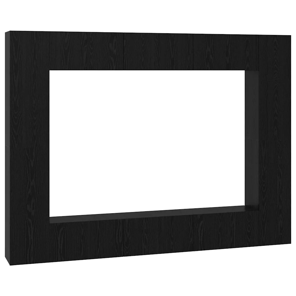vidaXL Set mobile TV 10 pcs Rovere nero Media 30.5 x 30 x 90 cm