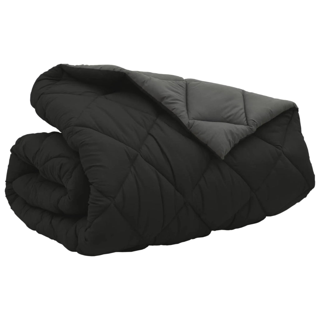 Duvet Invernale Nero e antracite 220 x 260 cm Microfibra 42025726