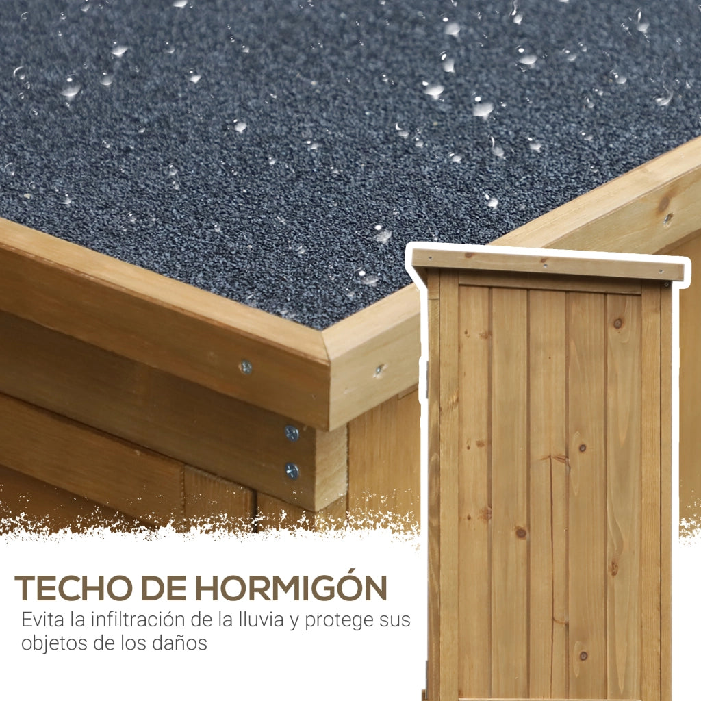 Armadio da Giardino ¨C zephmum ¨C Legno Naturale 87x46.5x160 cm