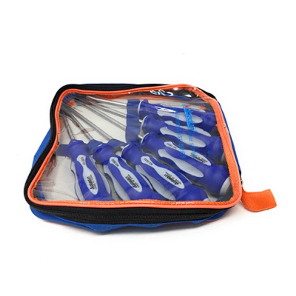 Trade Shop - Set Di Cacciaviti 6pz Con Punta Magnetica A Taglio E Stella Borsa Giraviti 50269 -