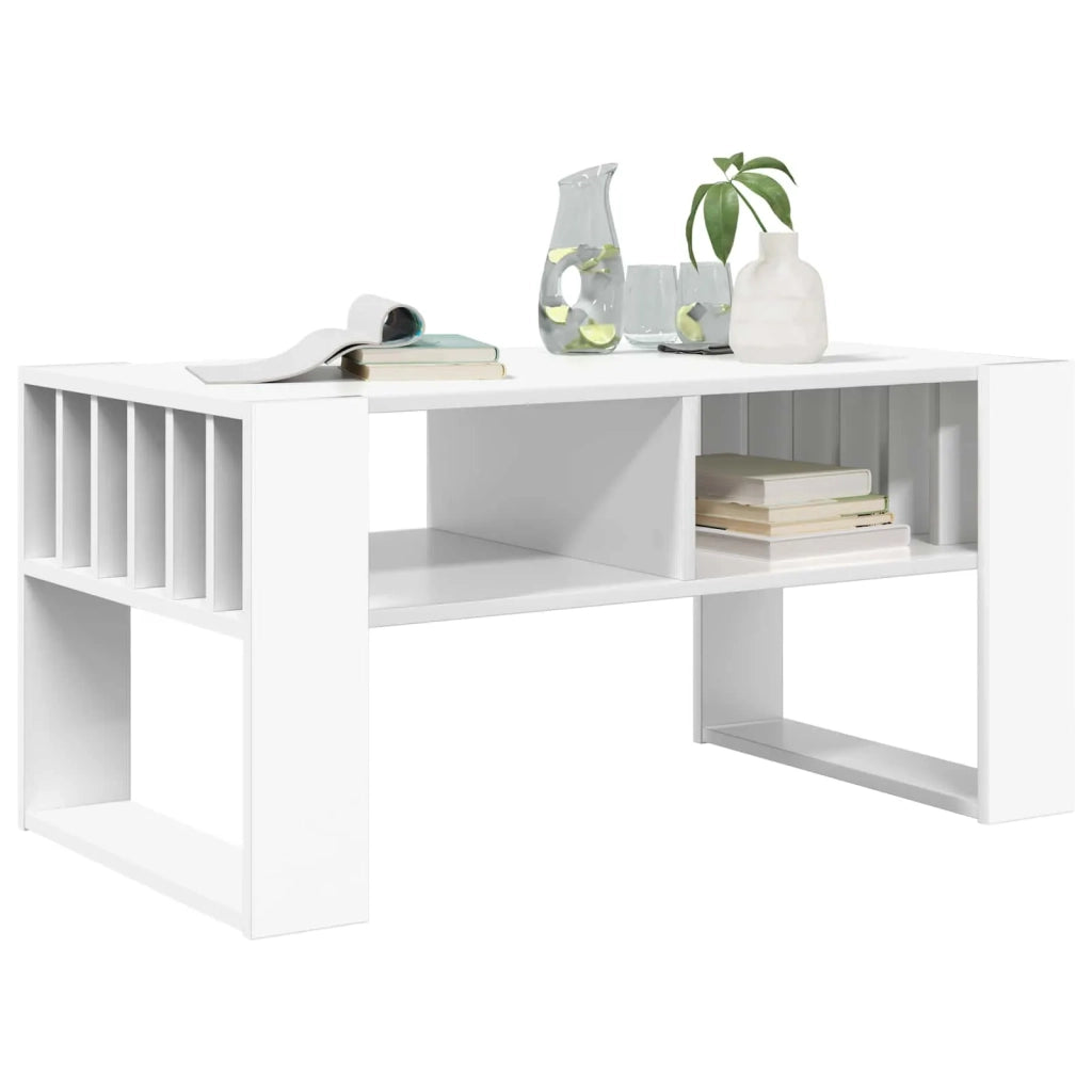 Tavolino da salotto | Tavolino da caff¨¨ | Tavolino da Soggiorno Bianco 92 x 49,5 x 45 cm Legno multistrato